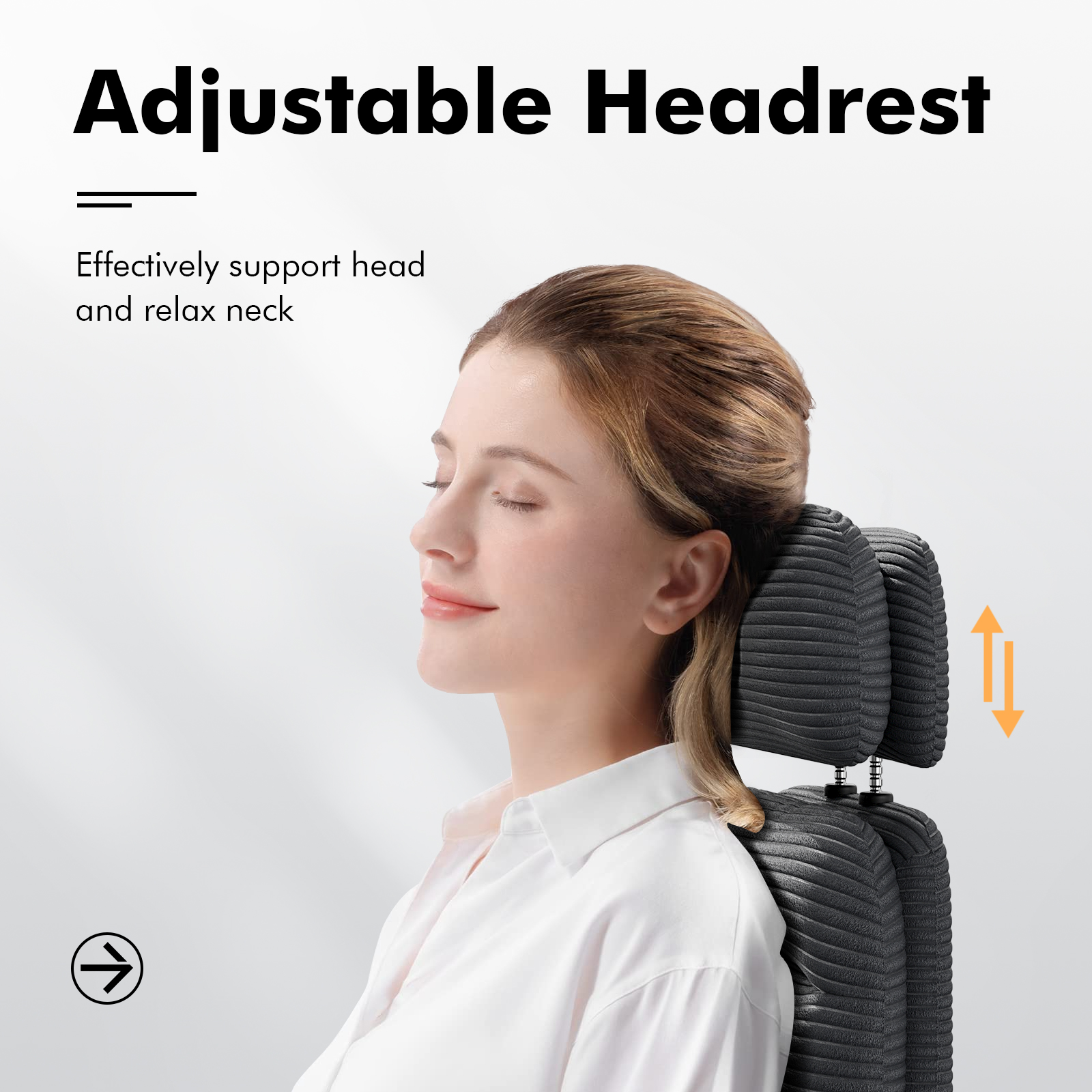 Genpo Criss Cross Chair with Wheels & Flip-up Arms, Executive Office Chair with Foot Rest, Swivel Cross Legged Office Chair, Black Corduroy Fabric Comfy Computer Desk Chair, Vanity Chair for Home - Image 7